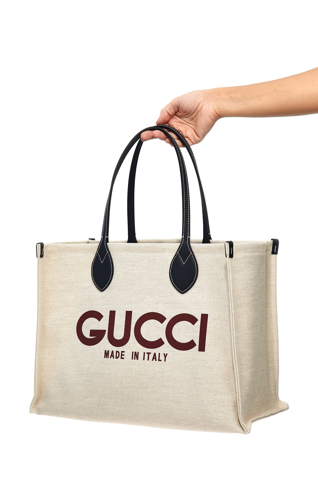 GUCCI Medium 'Gucci' shopping bag For Women 59% polyurethane 24% cotton 17% linen