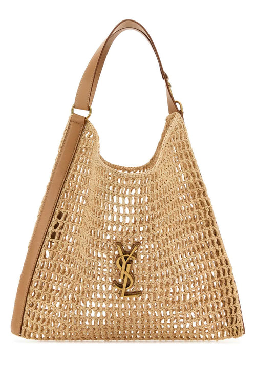 SAINT LAURENT BORSA For Women Exterior: 100% Raffia 100% Leather Finishing: Antiqued golden metal
