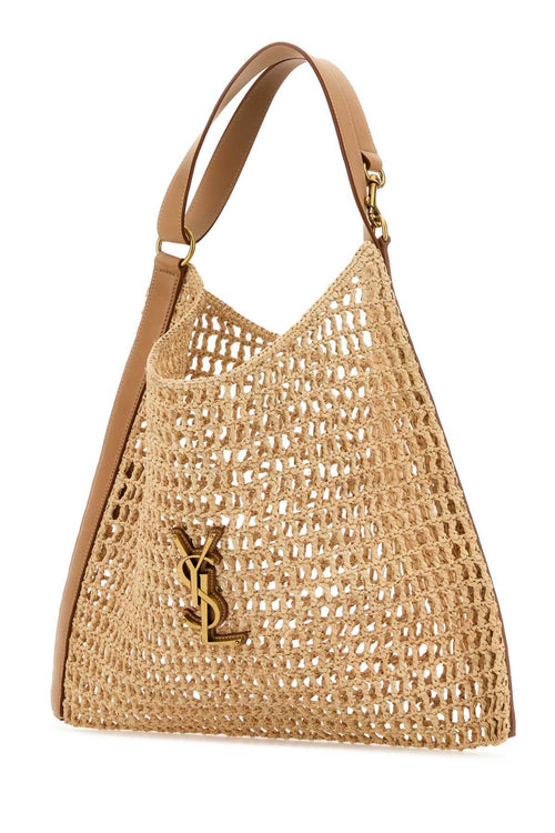 SAINT LAURENT BORSA For Women Exterior: 100% Raffia 100% Leather Finishing: Antiqued golden metal