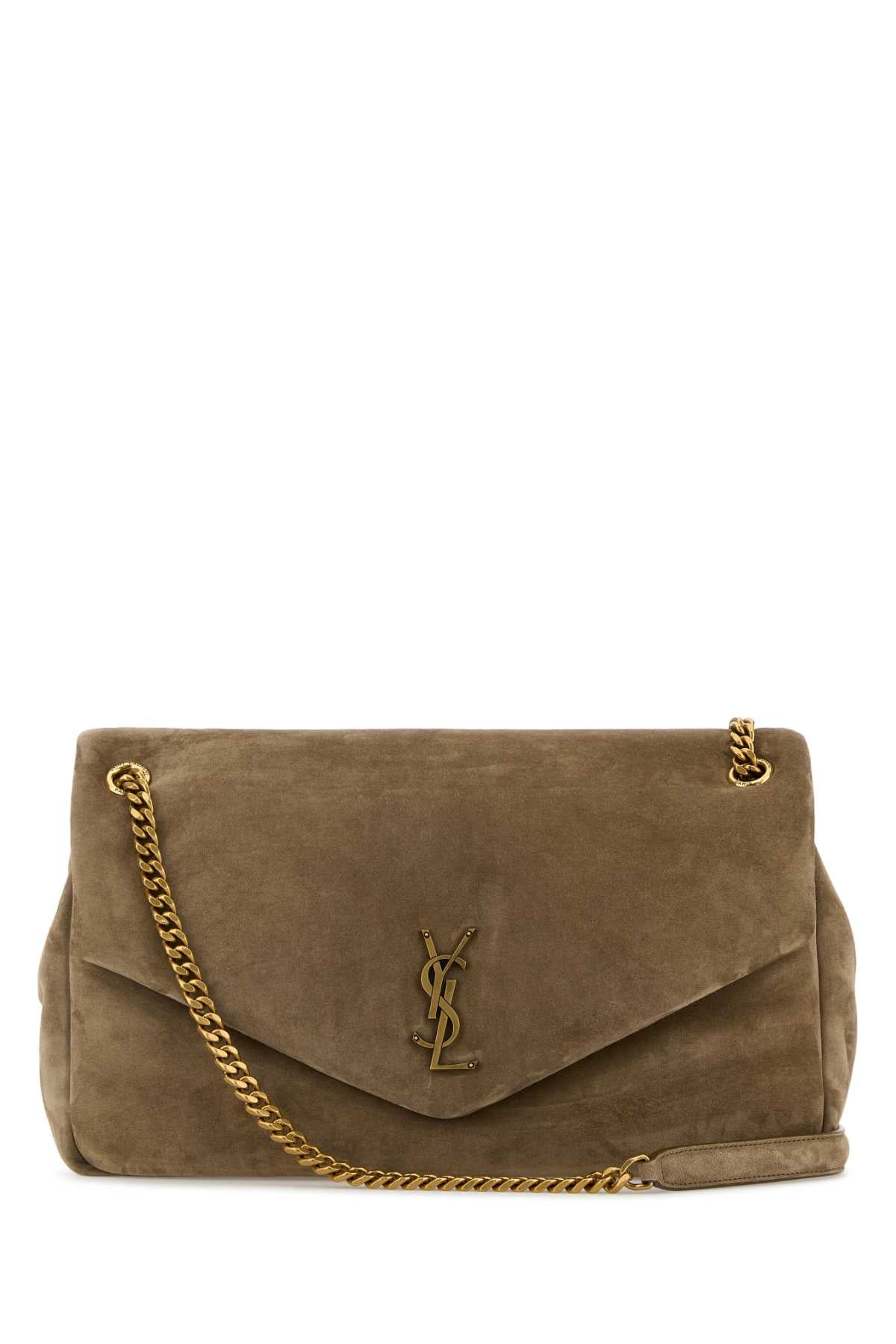 SAINT LAURENT YSL BO L CALYPSO For Women Exterior: 100% Suede Lining: 100% Fabric Finishing: Antiqued golden metal