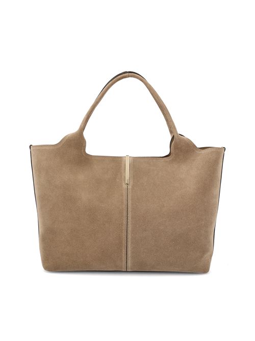 Borsa realizzata in pelle scamosciata