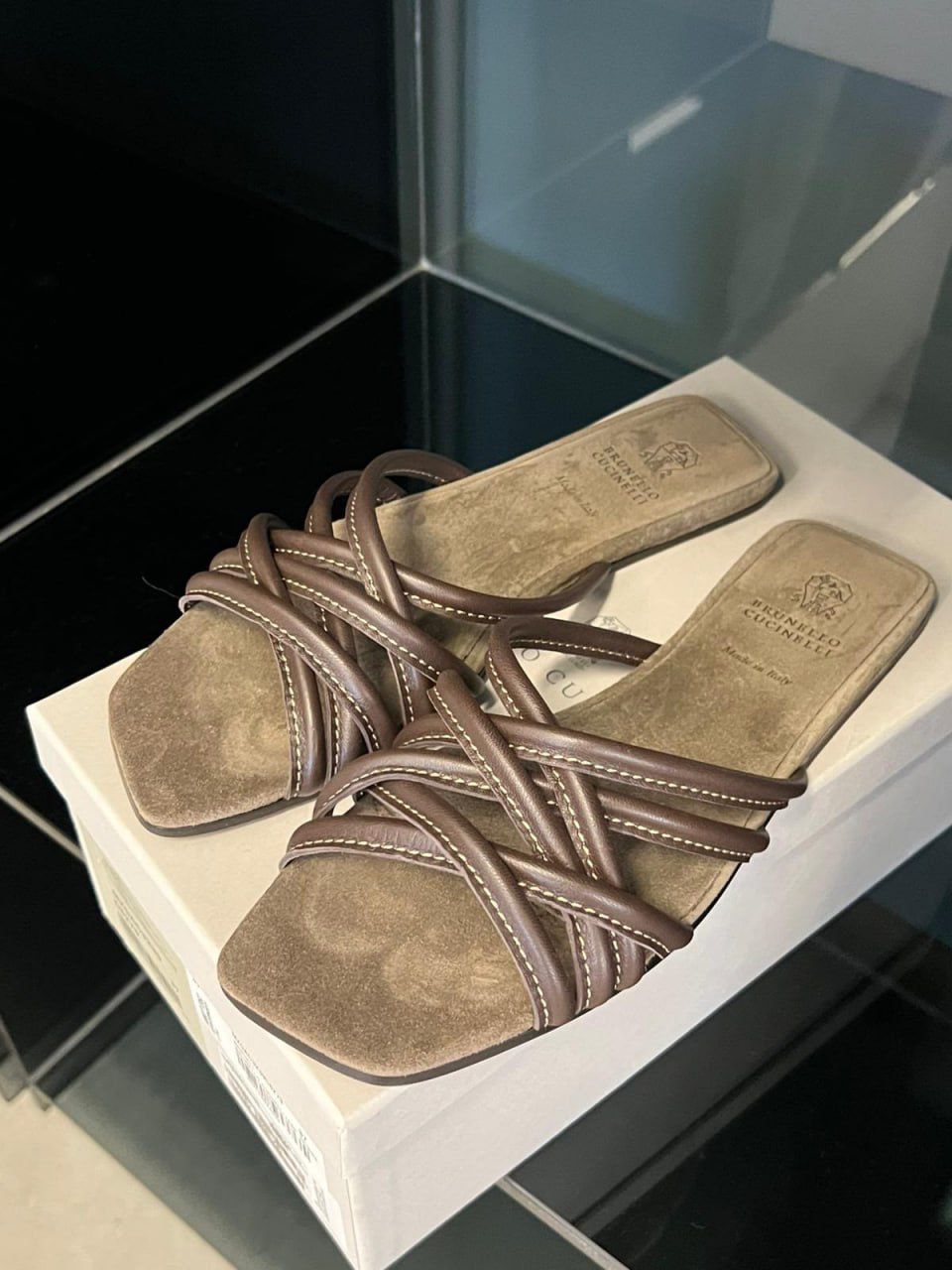 Strappy Suede Flat Sandals