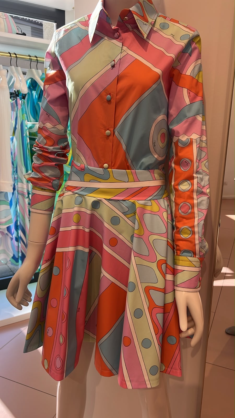 Printed Cotton Shirt Dress