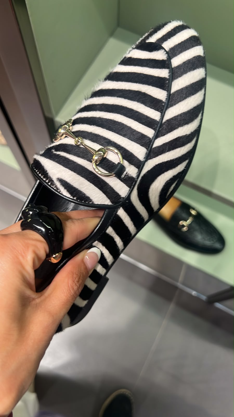 Horsebit Loafer in Zebra Print Haircalf
