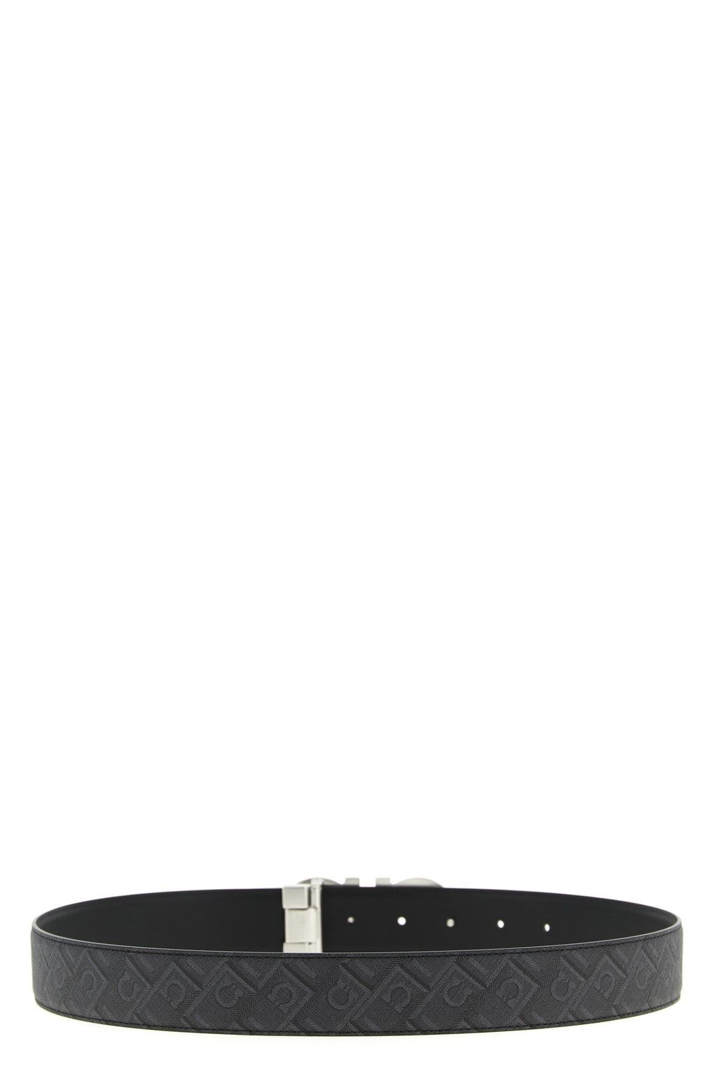 FERRAGAMO 'Gancini' print reversible belt For Men 64% polyurethane 20% polyester 16% cotton