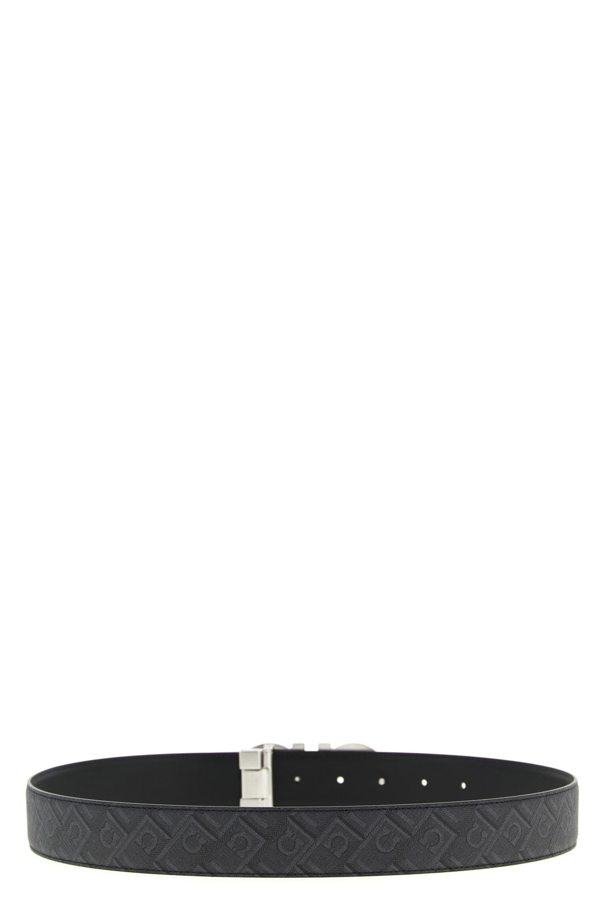 FERRAGAMO 'Gancini' print reversible belt For Men 64% polyurethane 20% polyester 16% cotton
