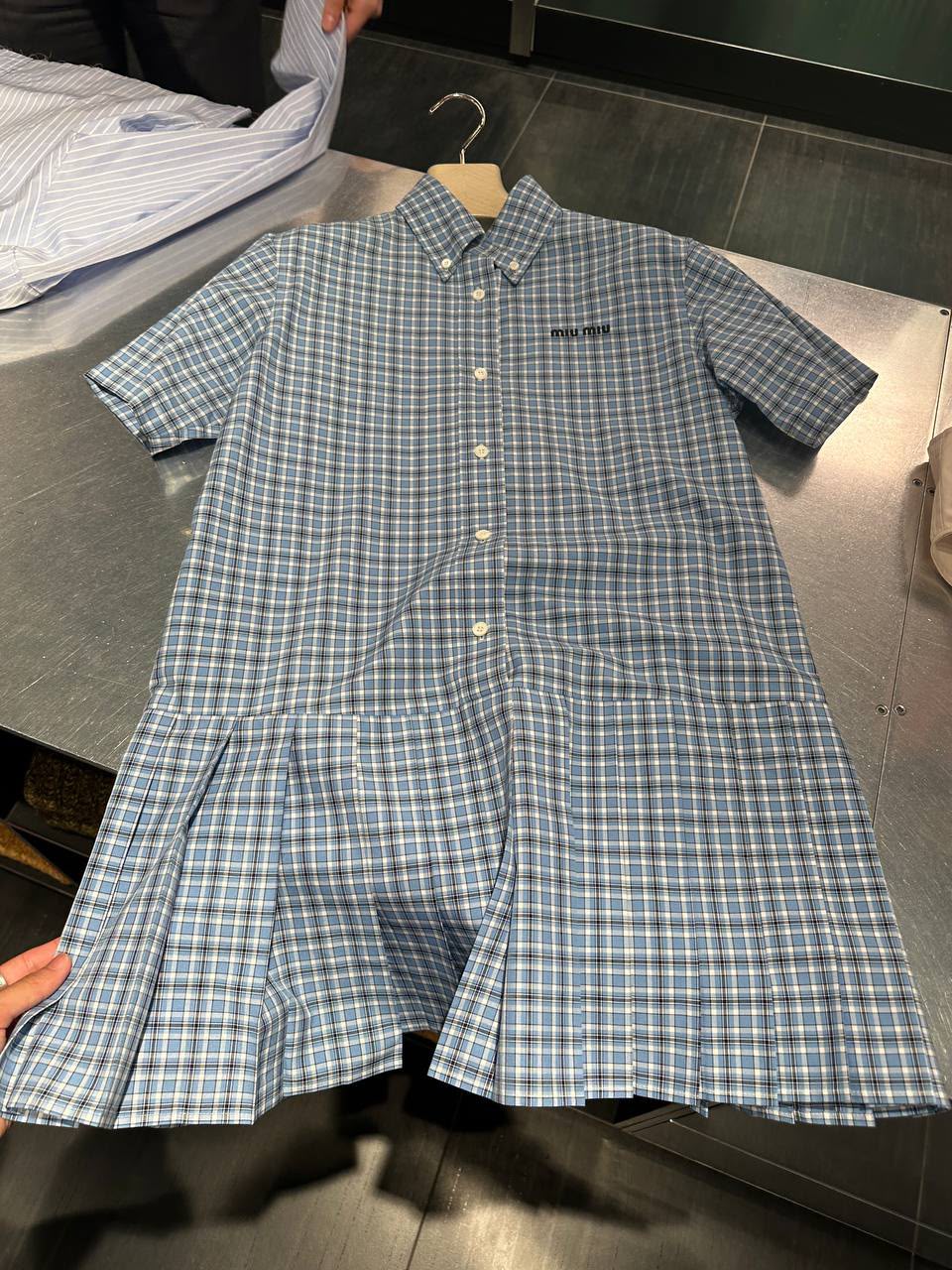 Checked poplin dress