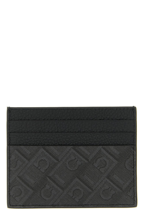FERRAGAMO 'Ferragamo Monogram' card holder For Men 70% fabric 30% calf leather