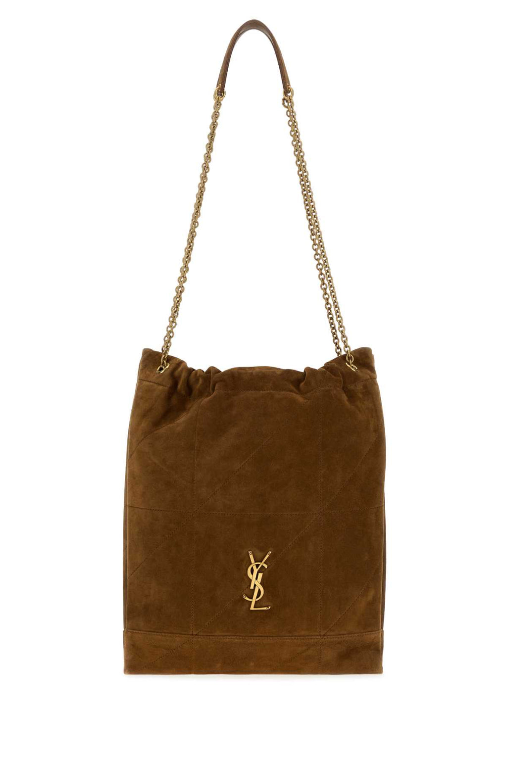 SAINT LAURENT YSL BO JAMIE POCHON For Women Exterior: 100% Suede Lining: 100% Leather Finishing: Antiqued golden metal
