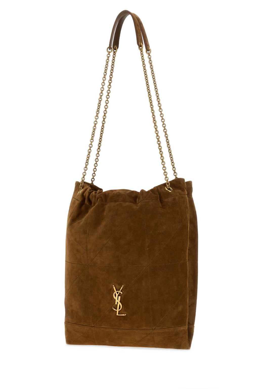 SAINT LAURENT YSL BO JAMIE POCHON For Women Exterior: 100% Suede Lining: 100% Leather Finishing: Antiqued golden metal