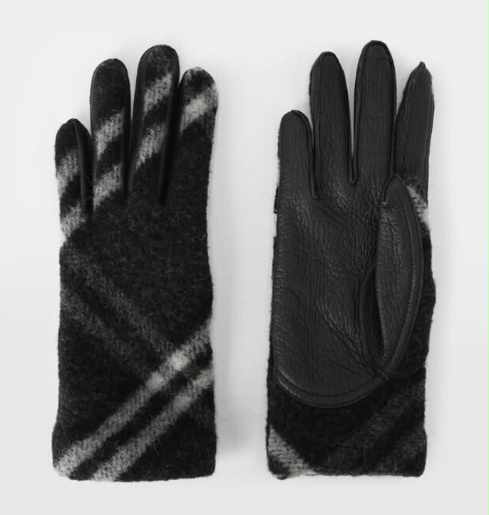 Check Cashmere Gloves