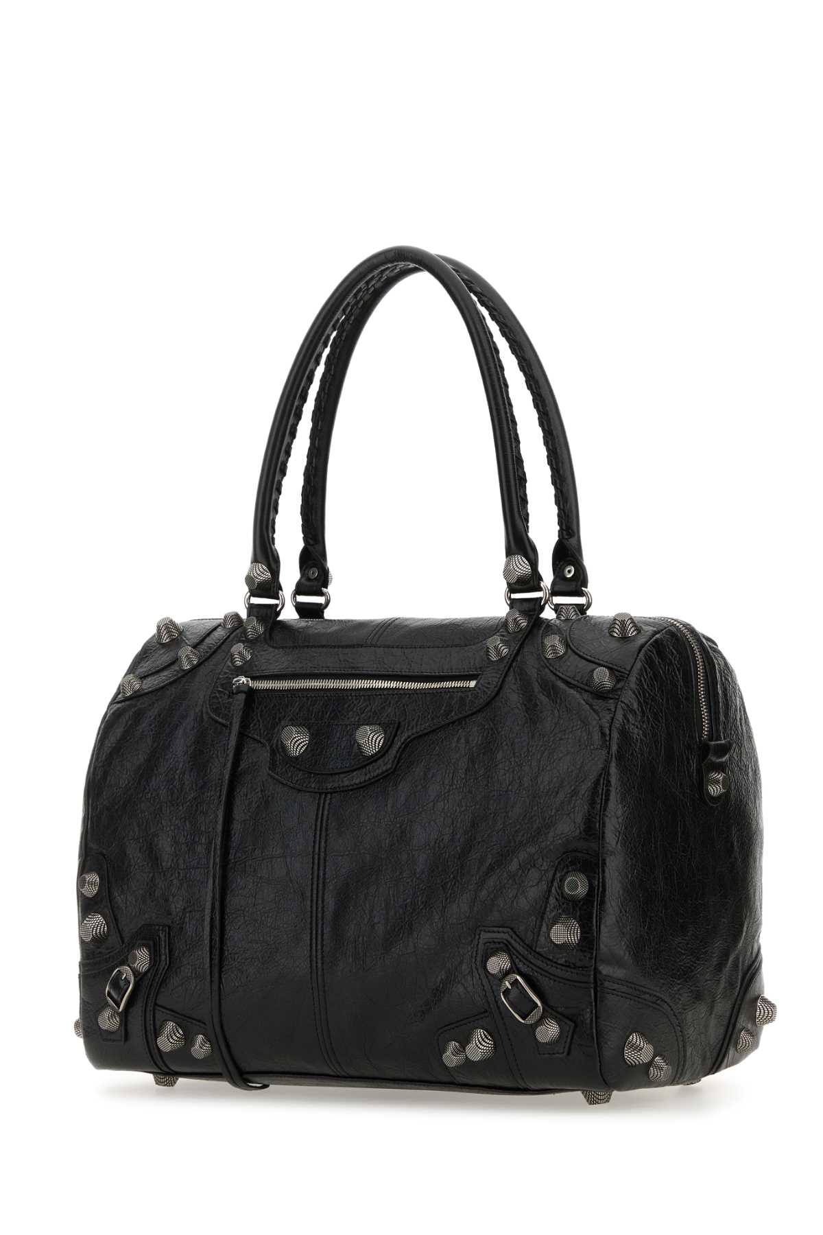 BALENCIAGA LE CAGOLE MEN DUF For Men Exterior: 100% Lamb Lining: 100% Fabric Finishing: Antiqued silver metal