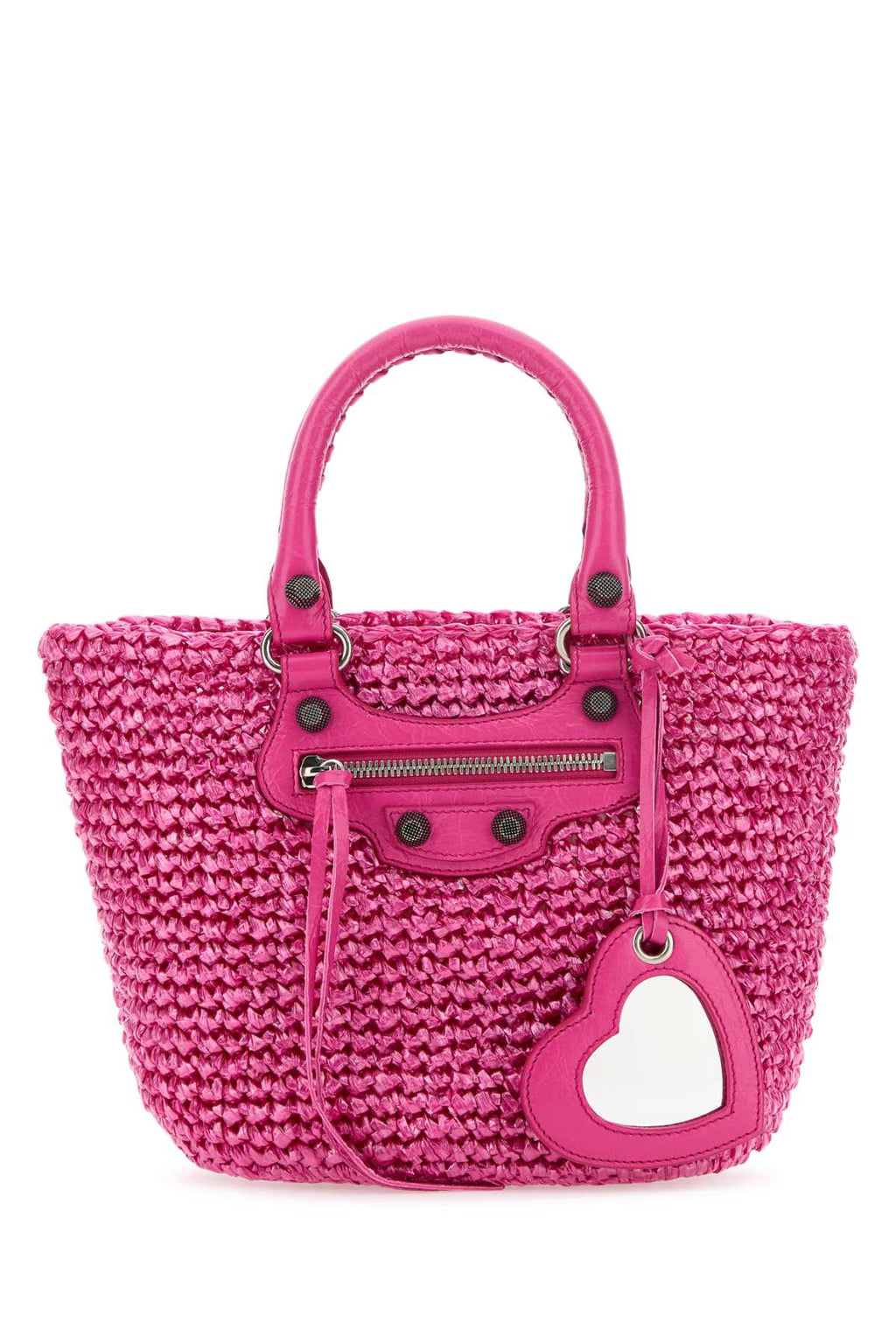 BALENCIAGA LE CAGOLE PANIER S For Women Exterior: 100% Nylon Finishing: Antiqued silver metal