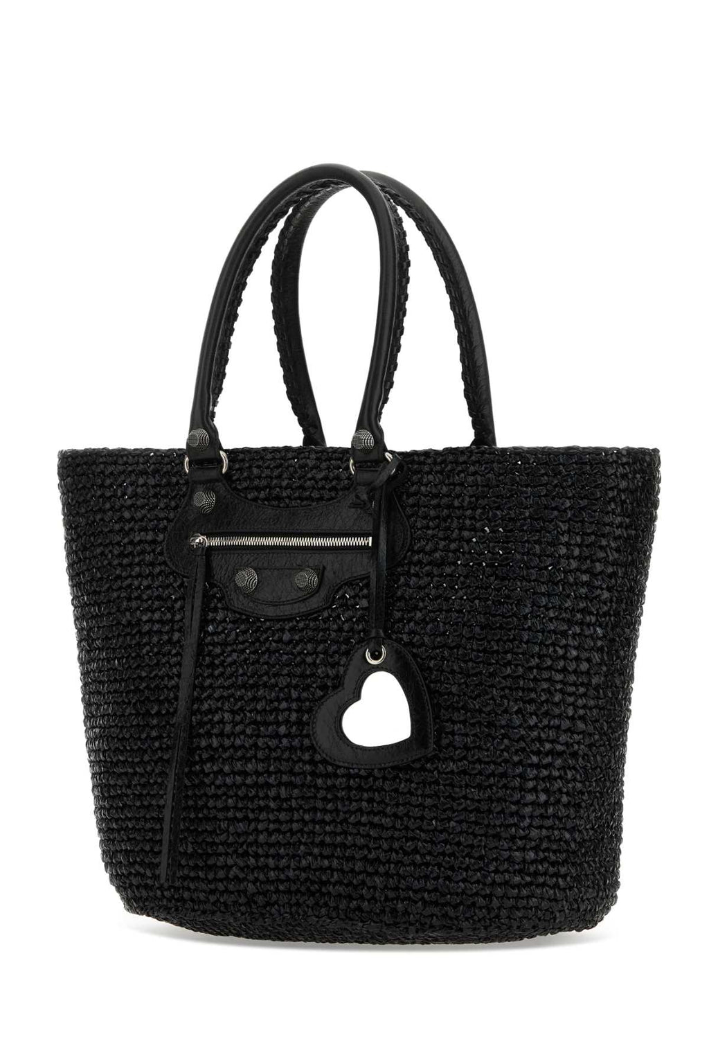BALENCIAGA LE CAGOLE PANIER L For Women Exterior: 100% Nylon Finishing: Antiqued silver metal