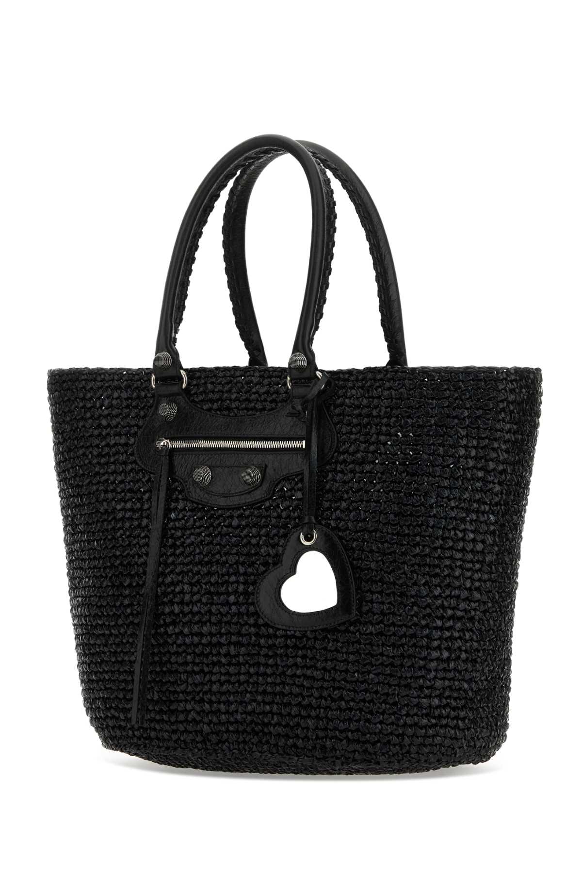 BALENCIAGA LE CAGOLE PANIER L For Women Exterior: 100% Nylon Finishing: Antiqued silver metal
