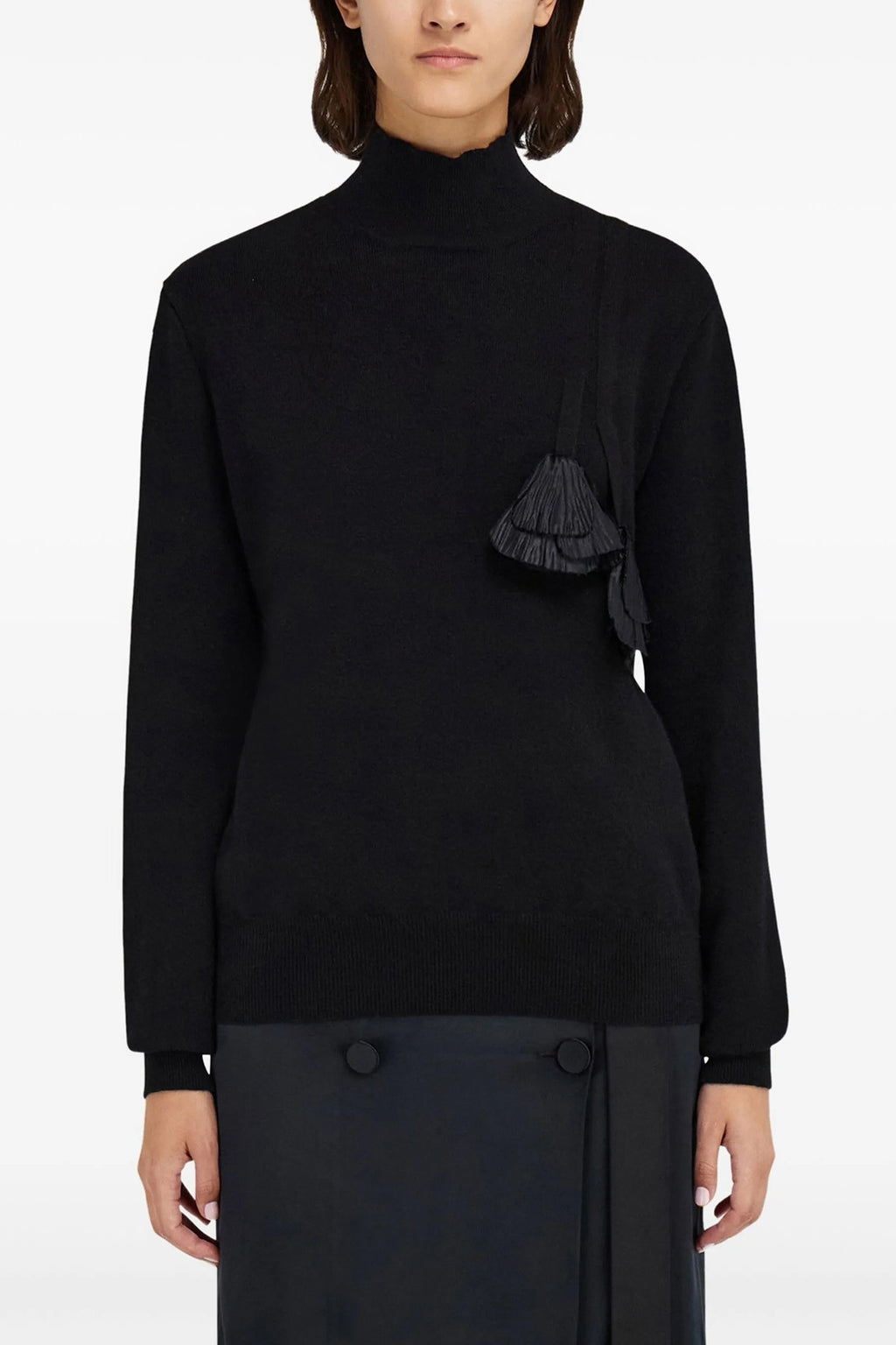 FERRAGAMO Floral insert sweater For Women 70% virgin wool 30% cachemire