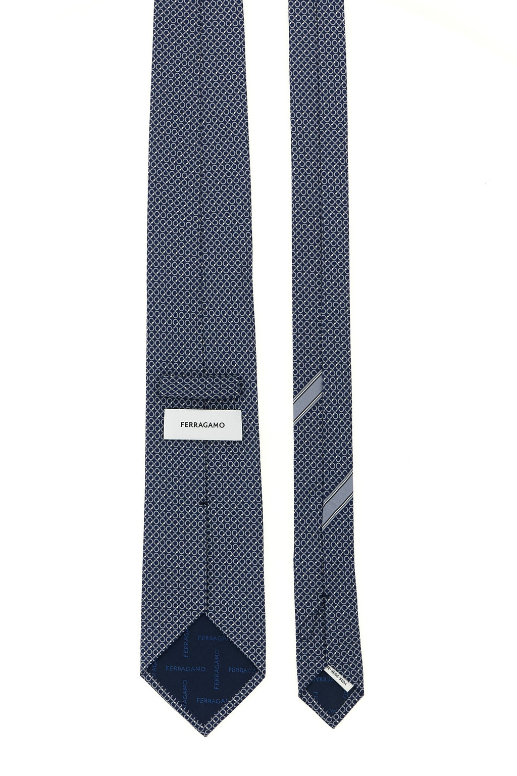 FERRAGAMO 'Gancini' print tie For Men 100% silk