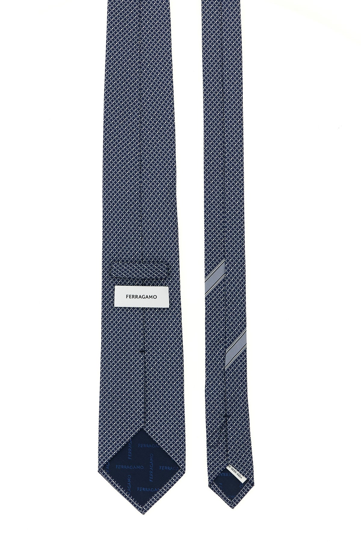 FERRAGAMO 'Gancini' print tie For Men 100% silk
