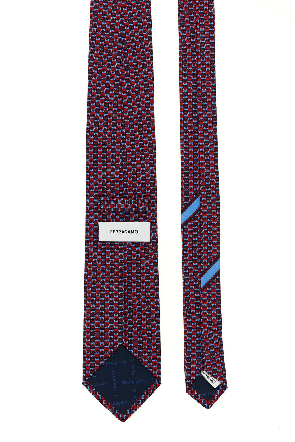 FERRAGAMO 'Gancini' print tie For Men 100% silk