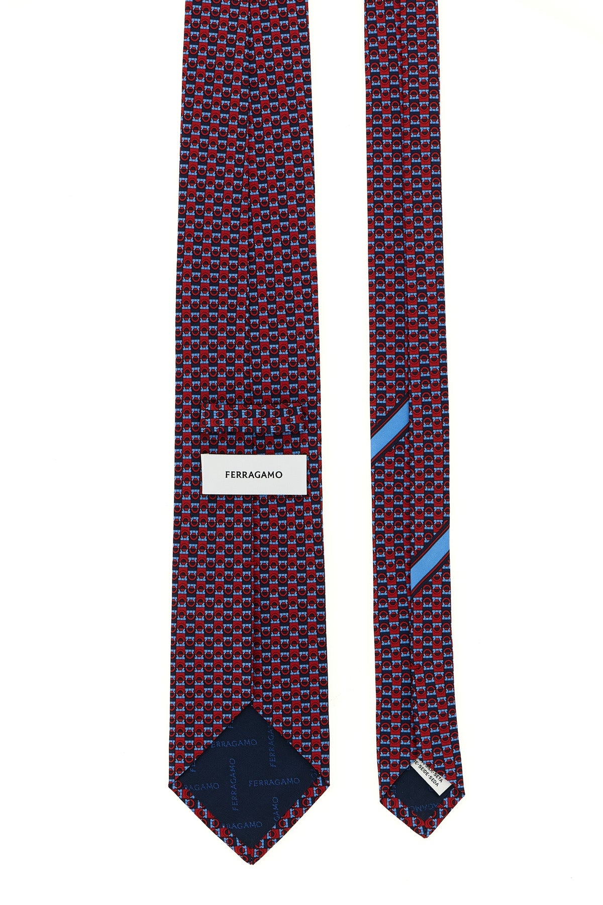 FERRAGAMO 'Gancini' print tie For Men 100% silk