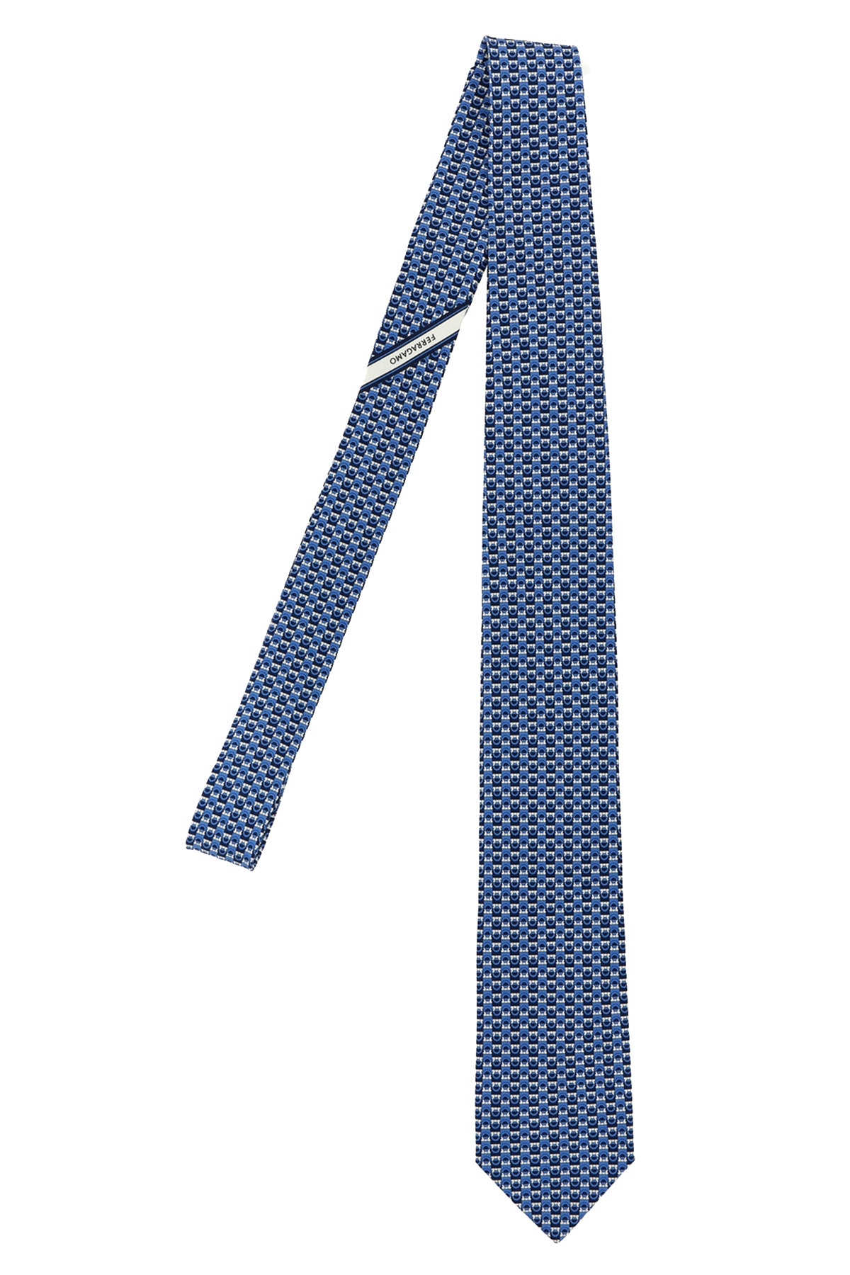 FERRAGAMO 'Gancini' print tie For Men 100% silk
