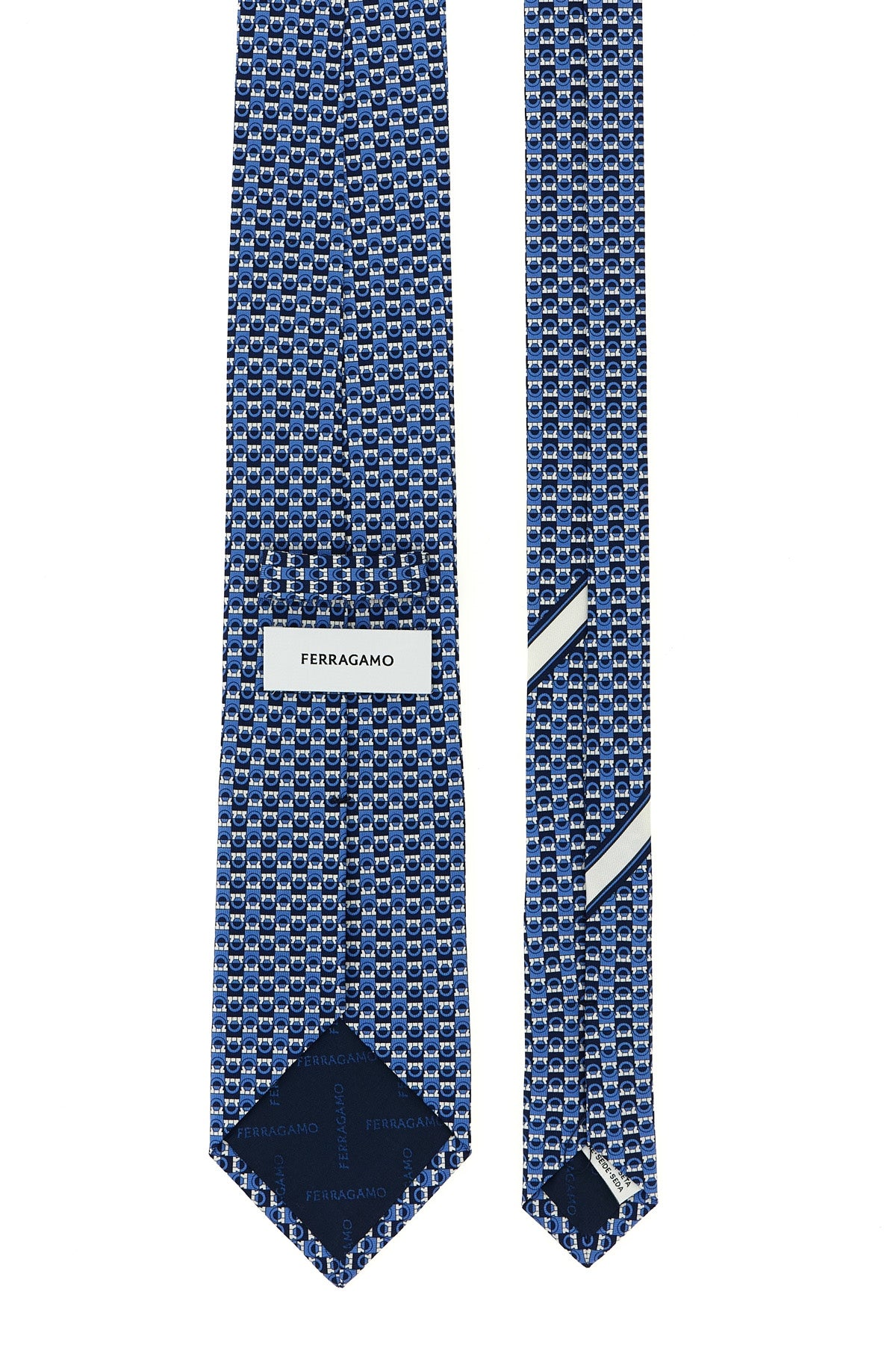 FERRAGAMO 'Gancini' print tie For Men 100% silk