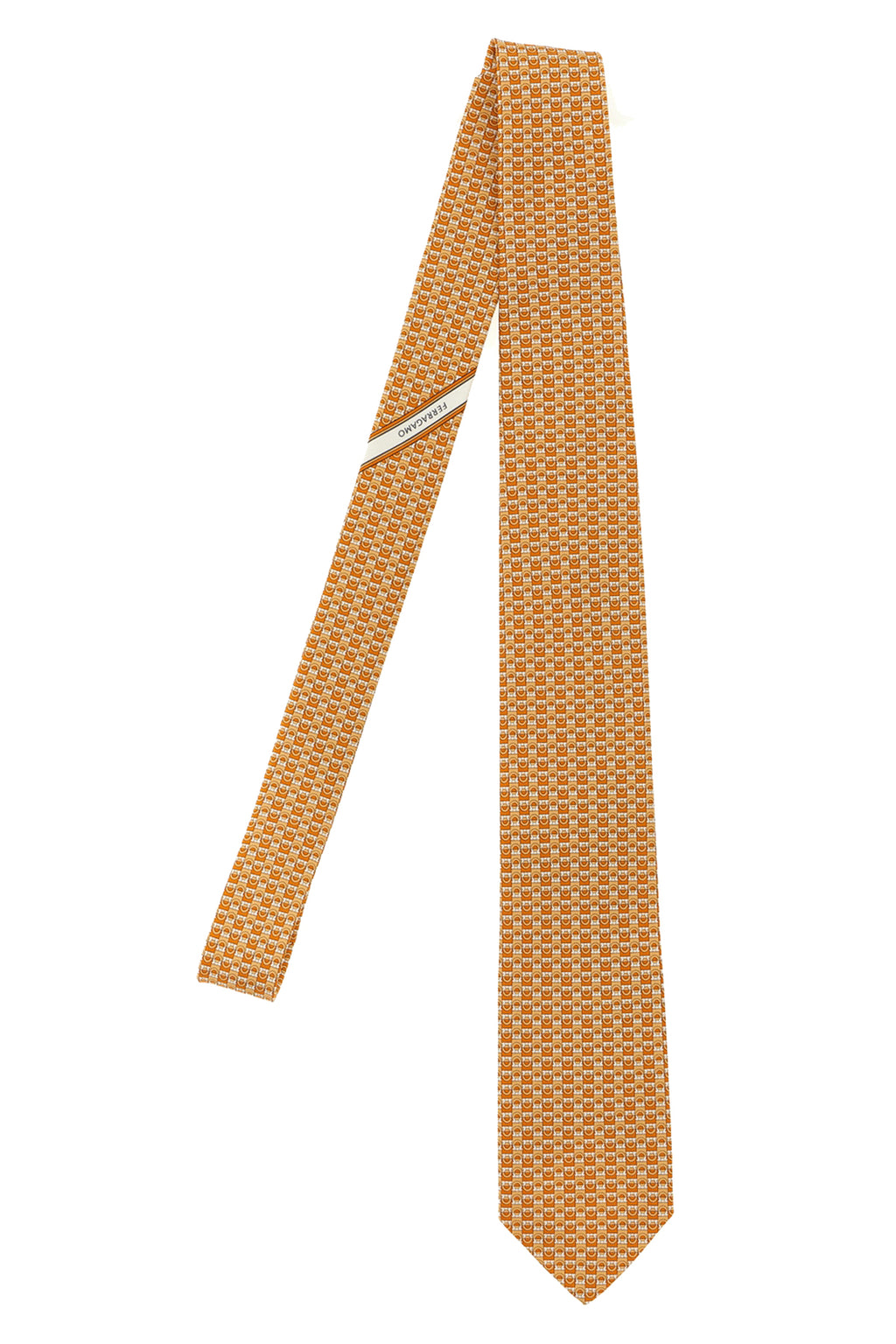 FERRAGAMO 'Gancini' print tie For Men 100% silk