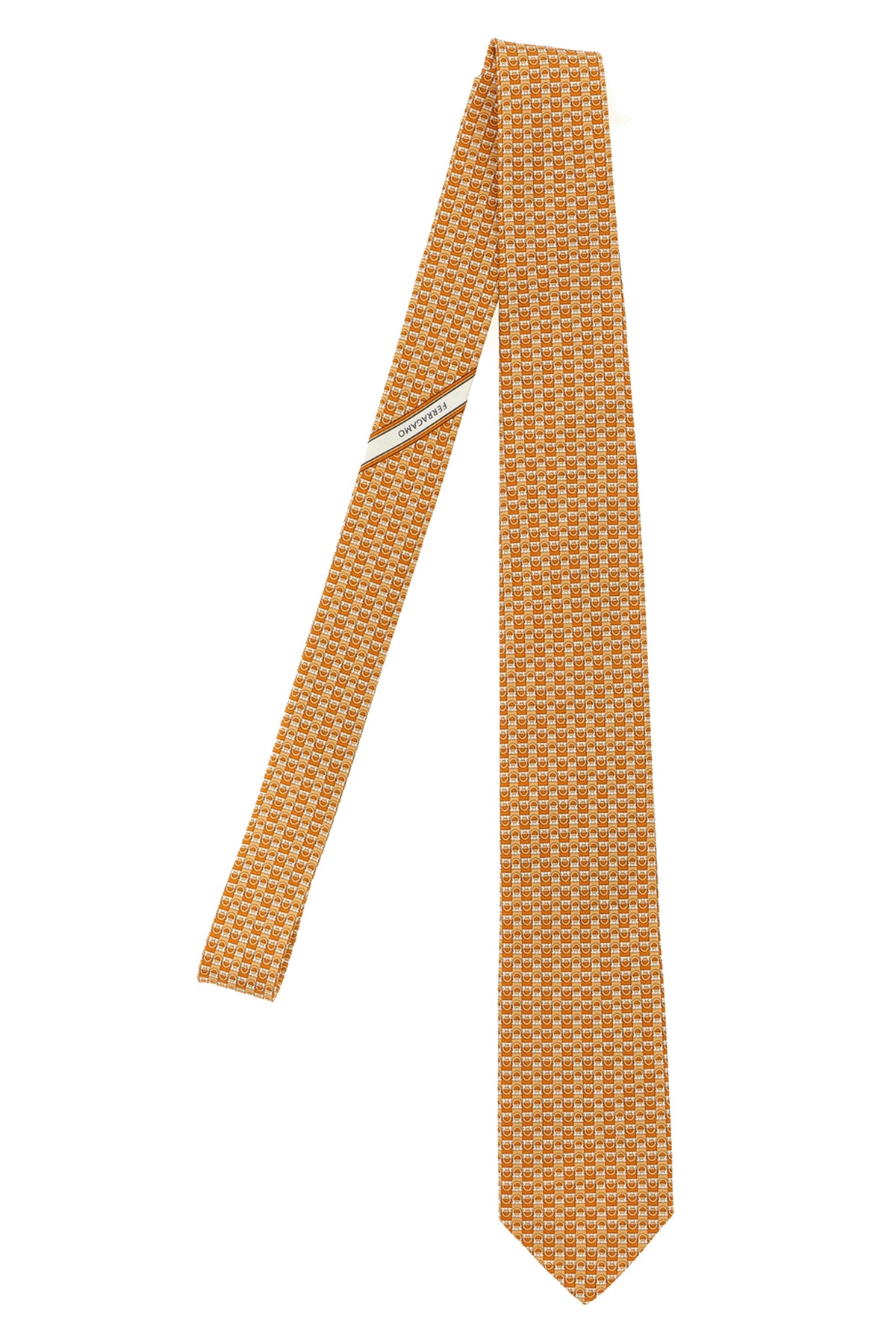 FERRAGAMO 'Gancini' print tie For Men 100% silk