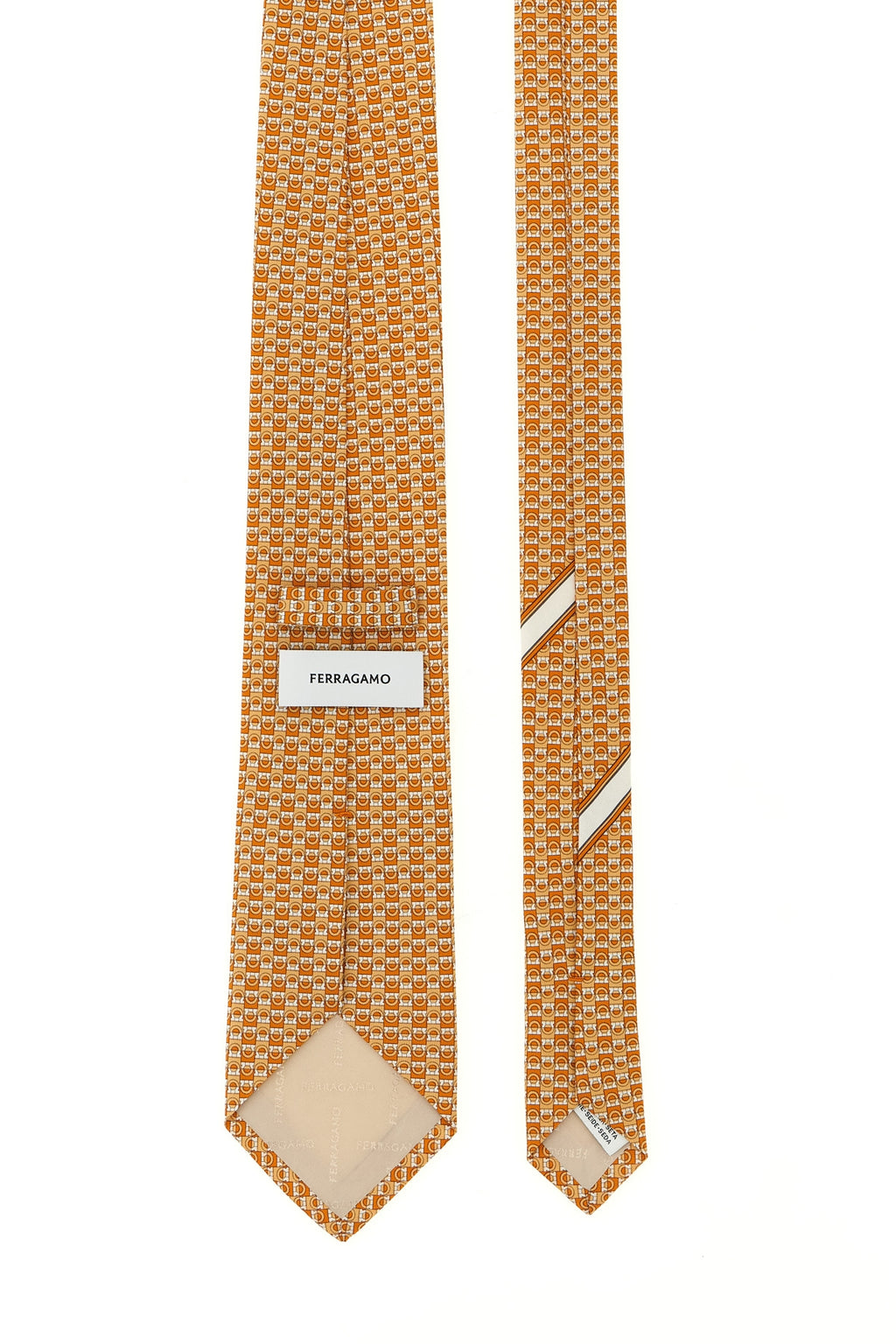 FERRAGAMO 'Gancini' print tie For Men 100% silk