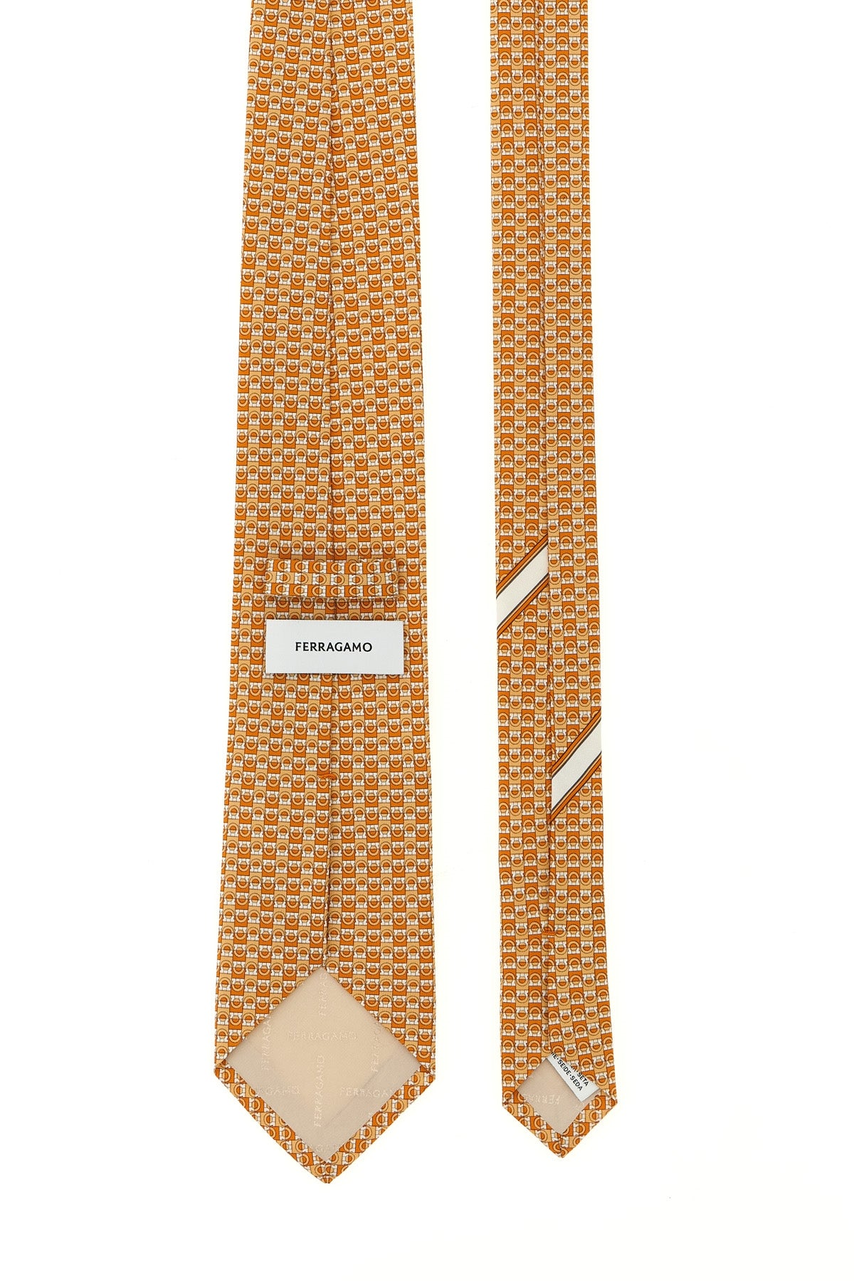 FERRAGAMO 'Gancini' print tie For Men 100% silk