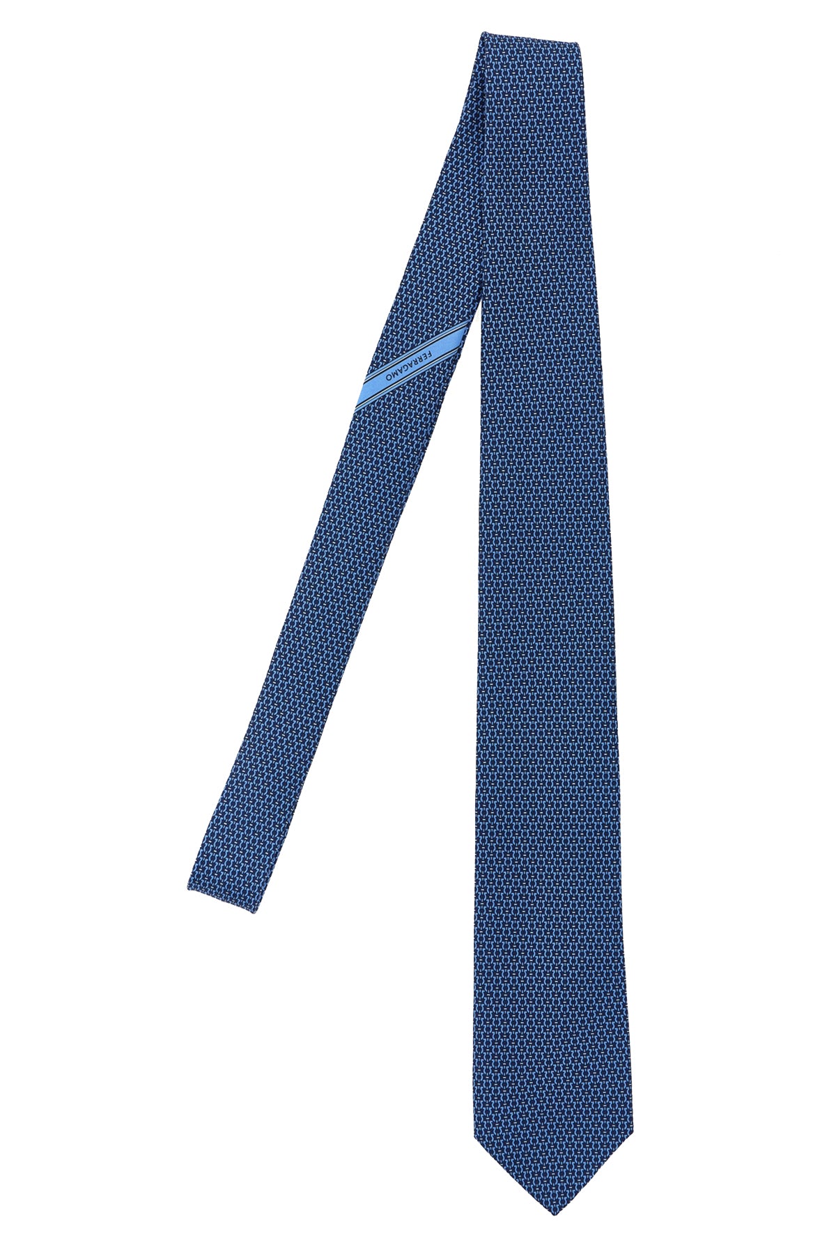 FERRAGAMO 'Gancini' print tie For Men 100% silk