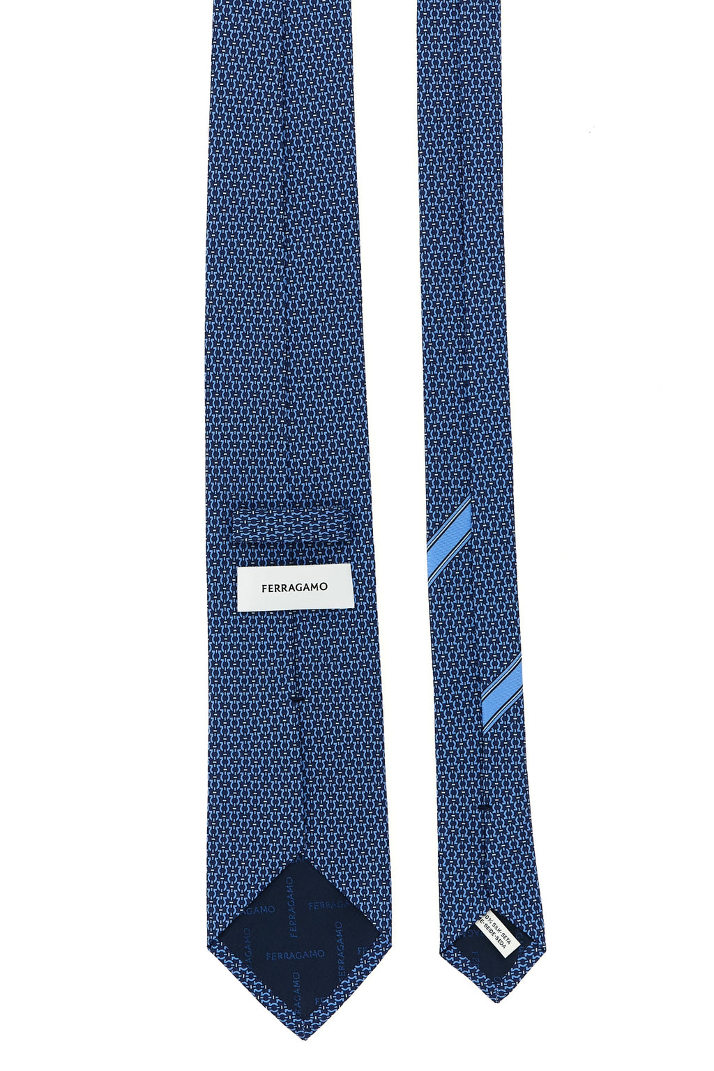 FERRAGAMO 'Gancini' print tie For Men 100% silk