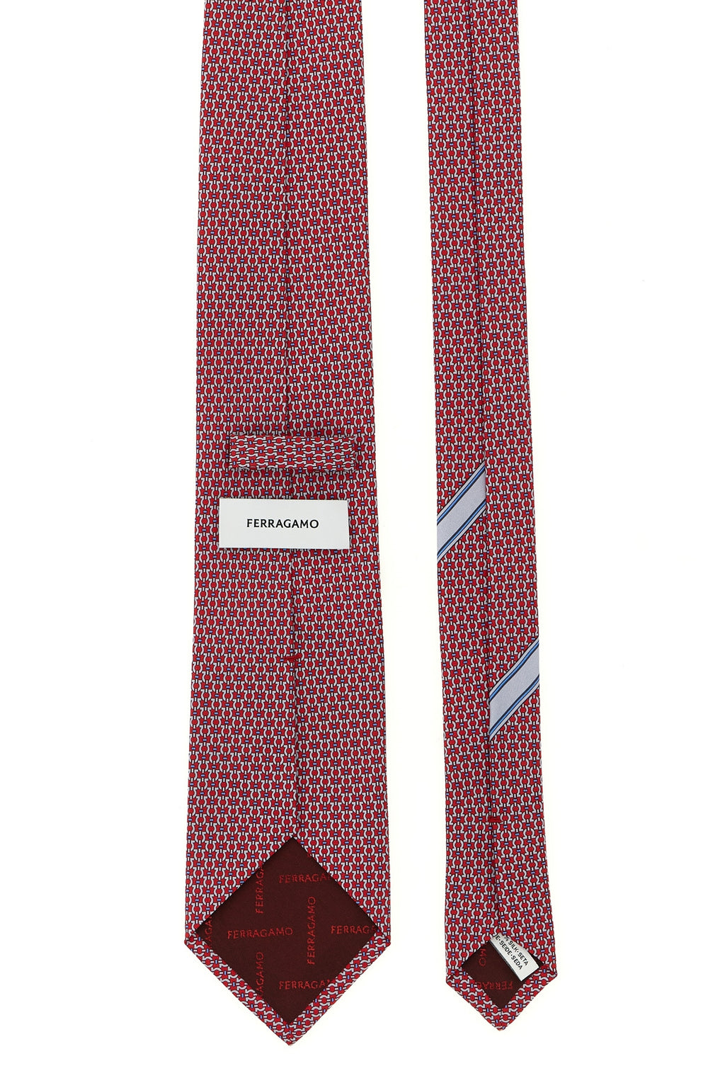 FERRAGAMO 'Gancini' print tie For Men 100% silk