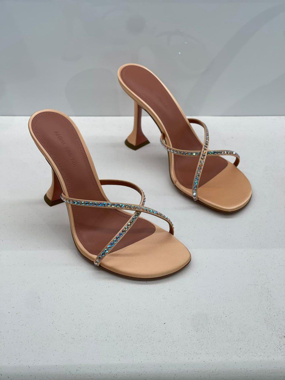 Gilda Crystal-Embellished Satin Mules