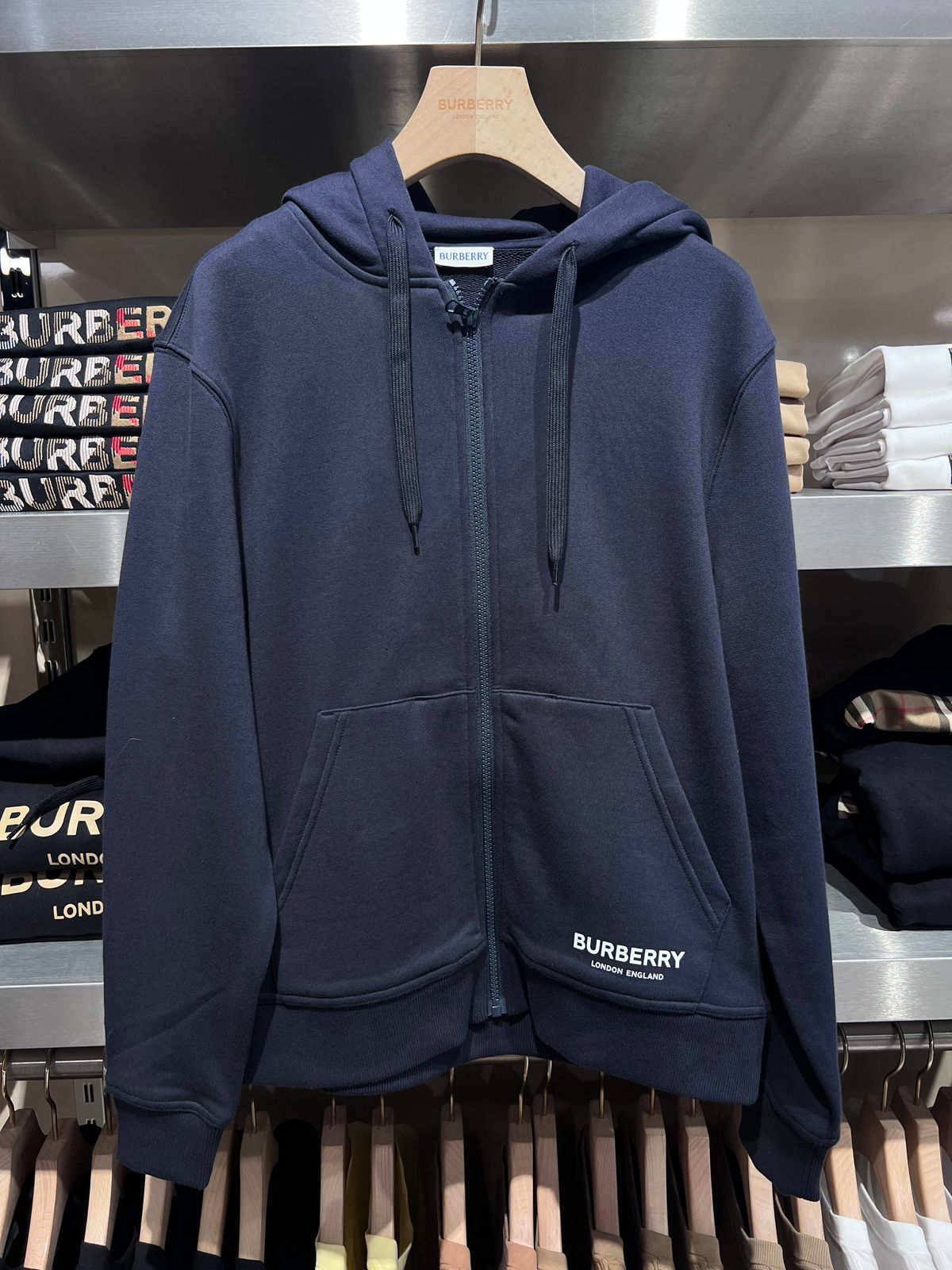 Logo Print Cotton Zip-up Hoodie