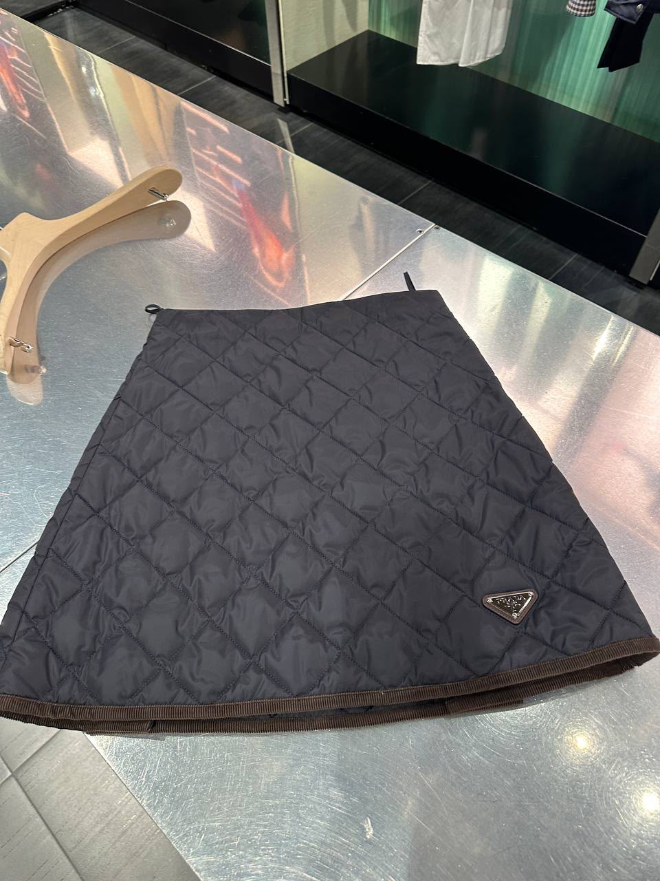 Quilted Re-Nylon Mini Skirt