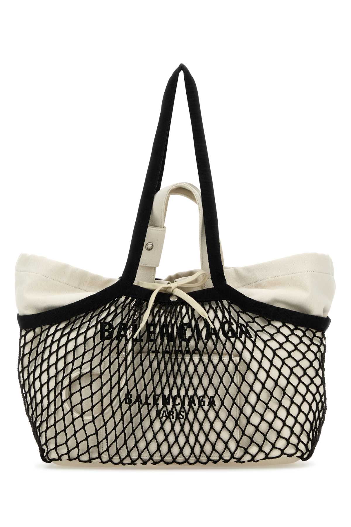 BALENCIAGA 24/7 TOTE M For Women Exterior: 100% Cotton 100% Fabric Lining: 100% Nylon Finishing: Silver metal