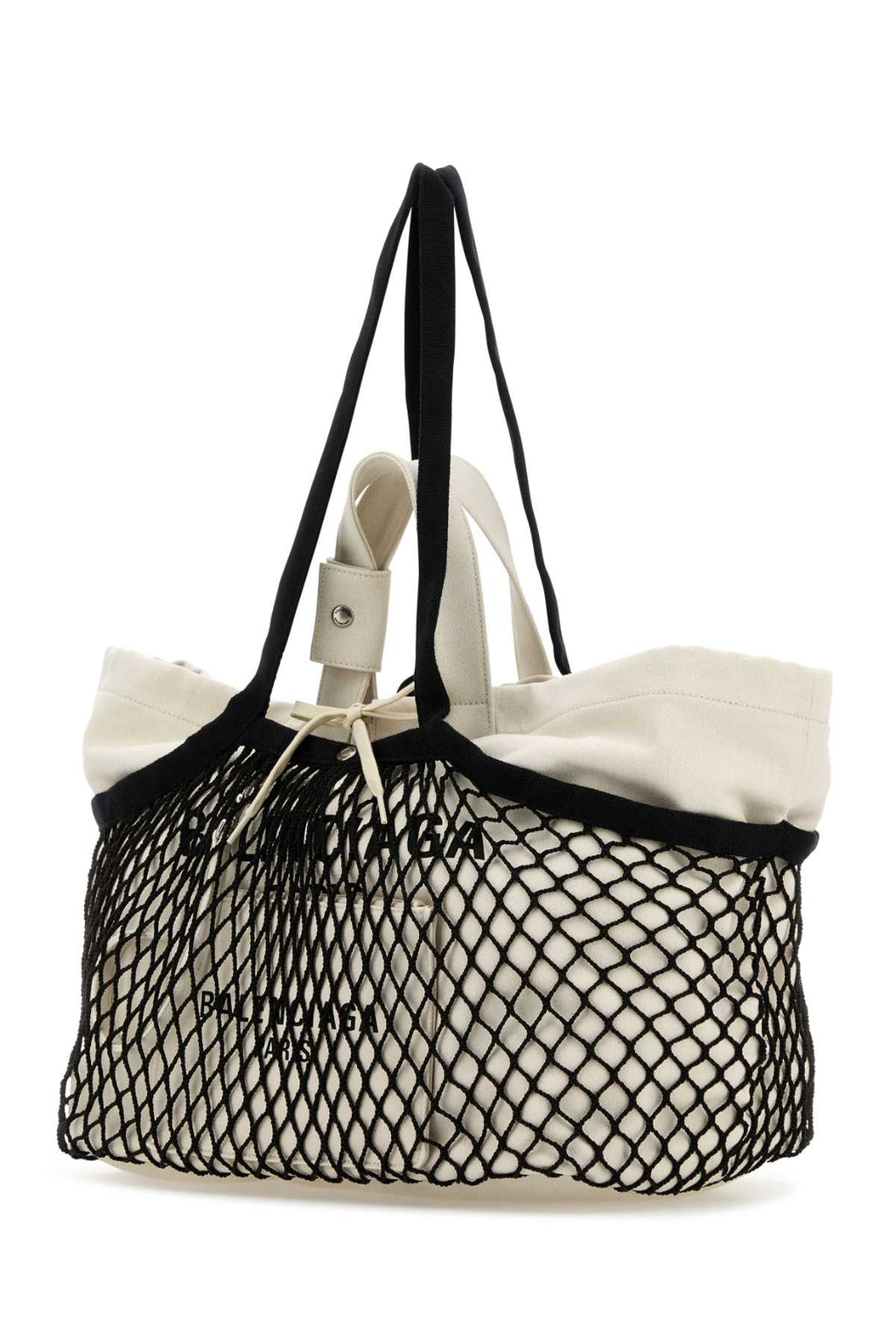 BALENCIAGA 24/7 TOTE M For Women Exterior: 100% Cotton 100% Fabric Lining: 100% Nylon Finishing: Silver metal