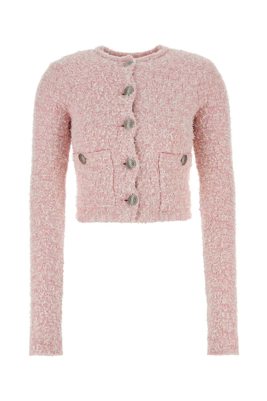 BALENCIAGA CROPPED CARDIGAN For Women Exterior: 72% Cotton 26% Nylon 2% Viscose Lining: 87% Polyester 13% Elastane