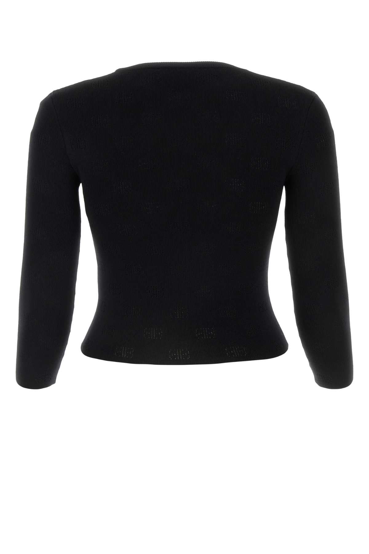 BALENCIAGA L/S CROPPED SWEATER For Women Exterior: 67% Wool 37% Polyester