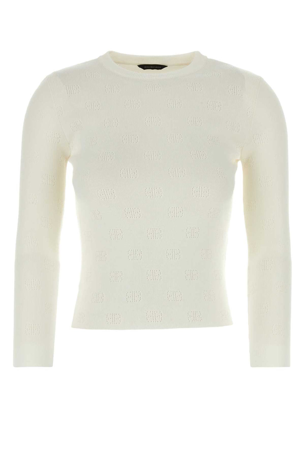 BALENCIAGA L/S CROPPED SWEATER For Women Exterior: 67% Wool 37% Polyester