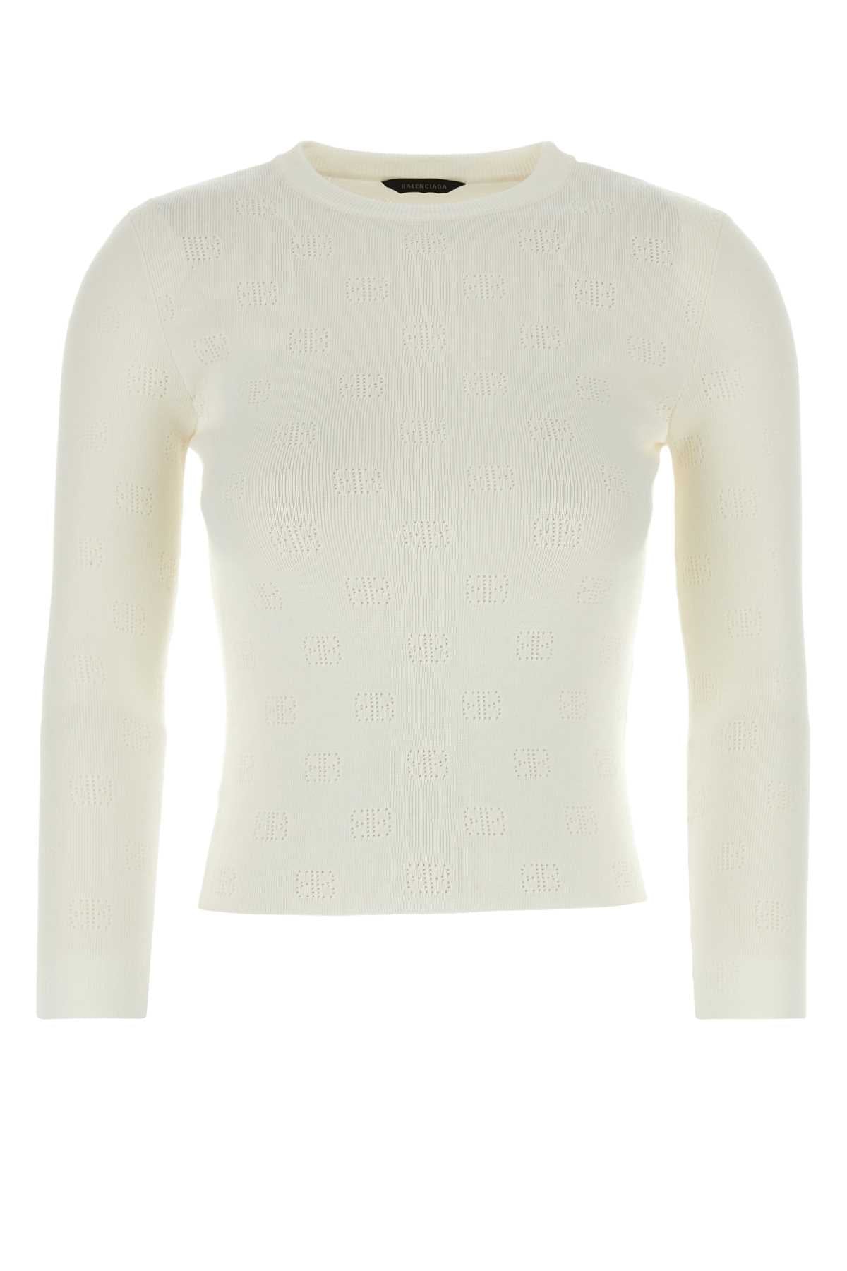 BALENCIAGA L/S CROPPED SWEATER For Women Exterior: 67% Wool 37% Polyester