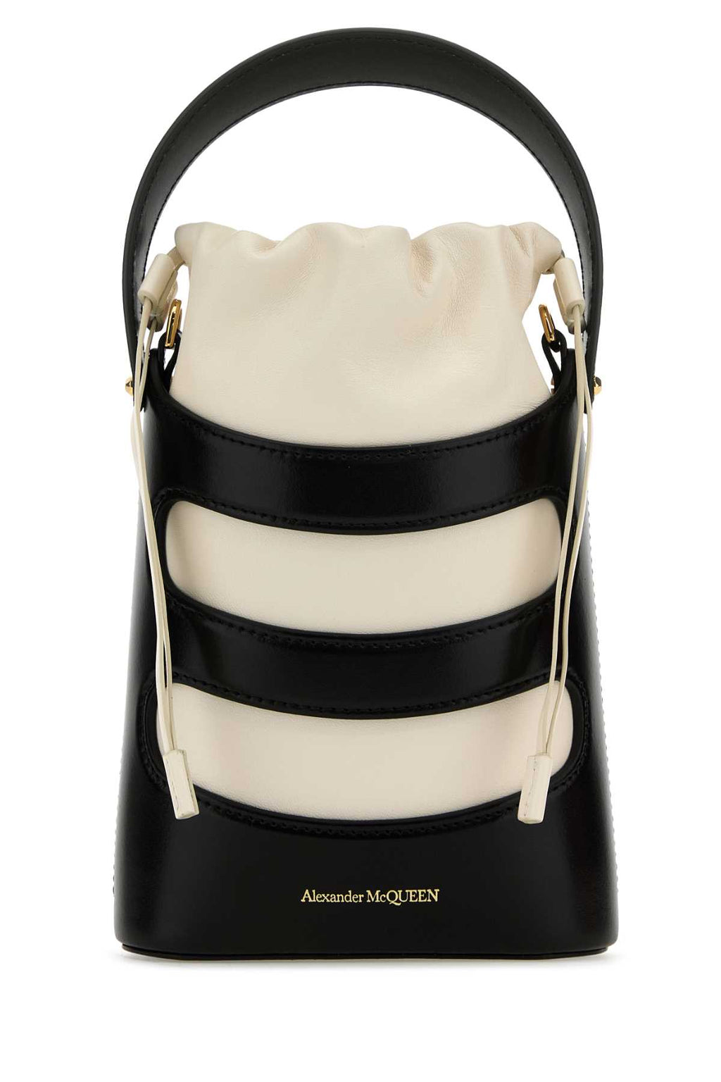 ALEXANDER MCQUEEN THE RISE MINI BUCKET For Women Exterior: 100% Calf Lining: 100% Lamb Finishing: Golden metal