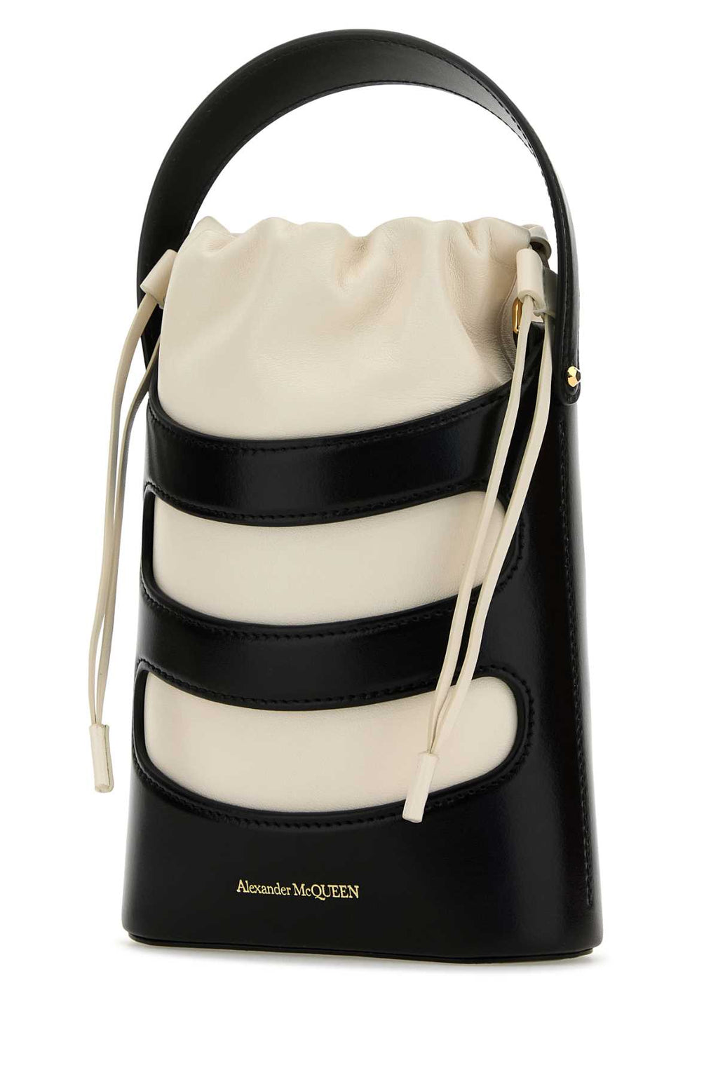 ALEXANDER MCQUEEN THE RISE MINI BUCKET For Women Exterior: 100% Calf Lining: 100% Lamb Finishing: Golden metal