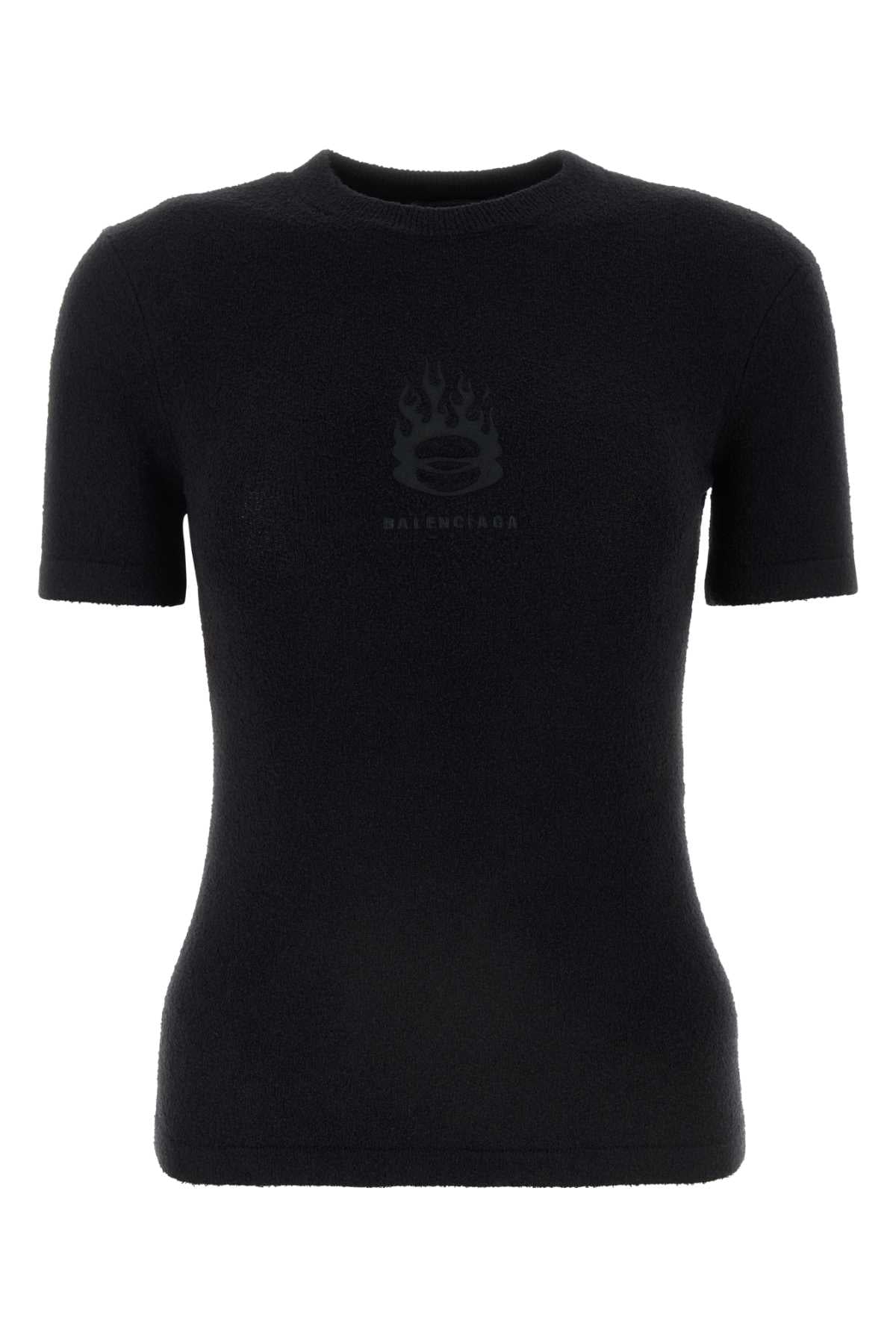 BALENCIAGA FITTED T-SHIRT For Women Exterior: 55% Nylon 45% Cotton