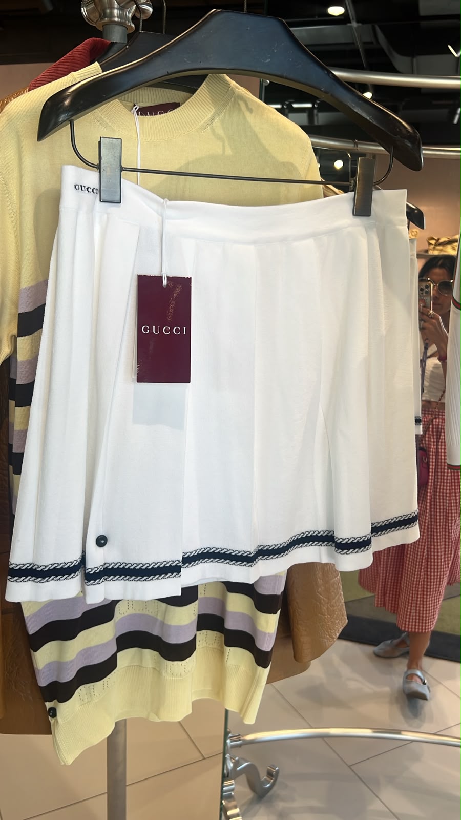 Pleated Knit Mini Skirt
