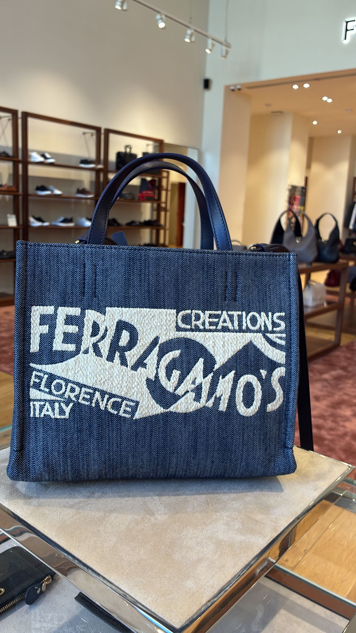 Ferragamo Creations Denim Tote Bag