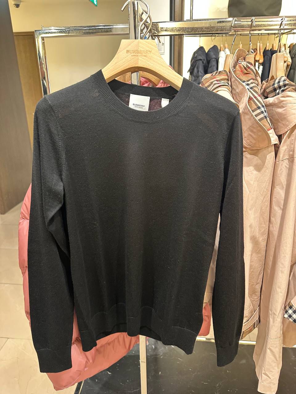 Check Detail Merino Wool Sweater
