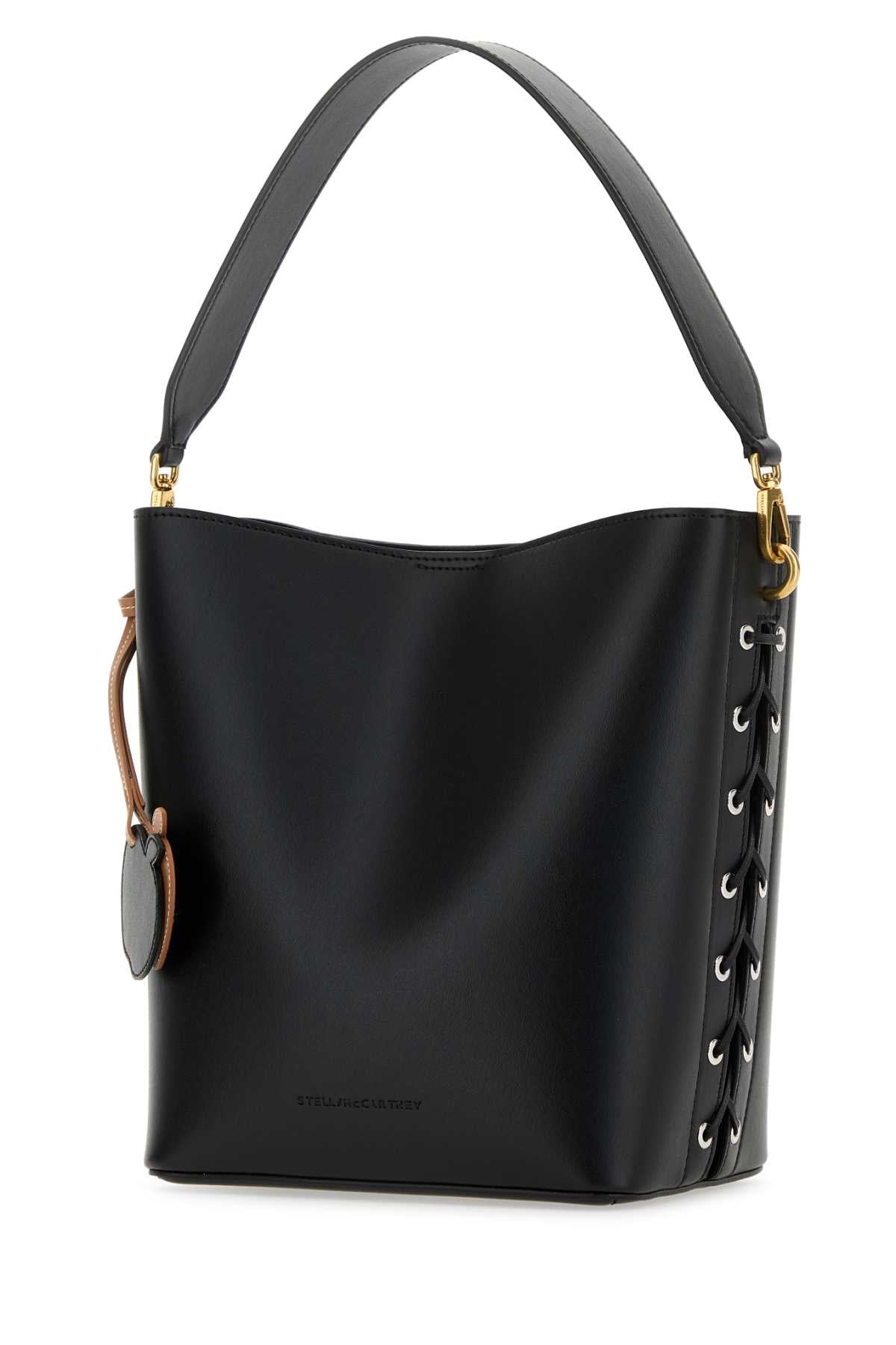 STELLA MCCARTNEY BUCKET BAG ECO ALTER MAT For Women Exterior: 56% Polyester 44% Cotton Lining: 100% Recycled nylon Finishing: Antiqued golden metal