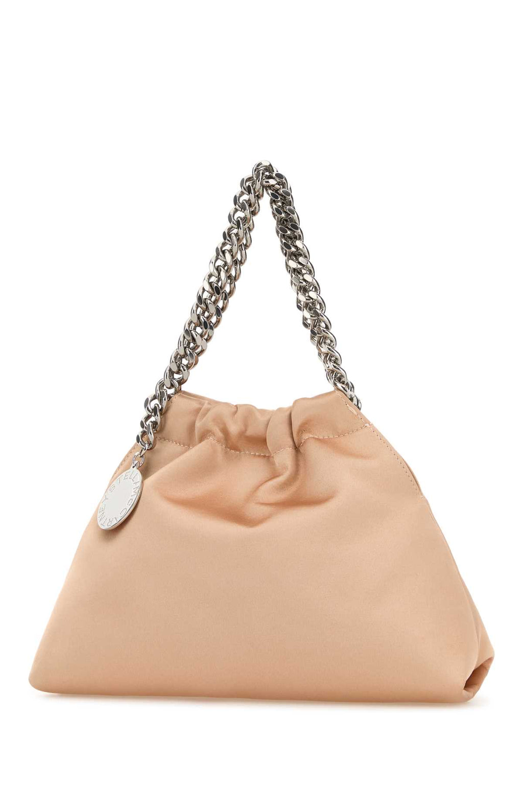 STELLA MCCARTNEY Falabella Mini Drawstring Bag Eco Satin For Women Exterior: 100% Polyester Lining: 100% Fabric Finishing: Silver metal